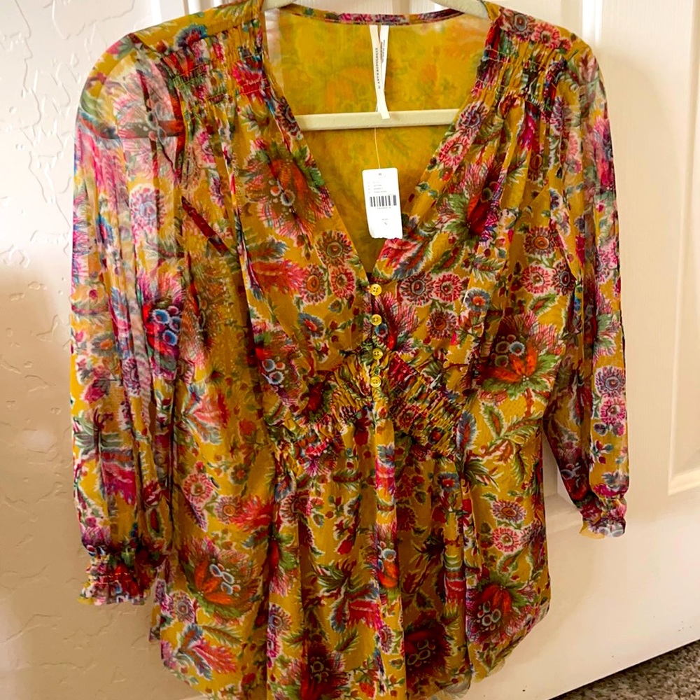 Anthropologie Gretchen smocked tunic size small
